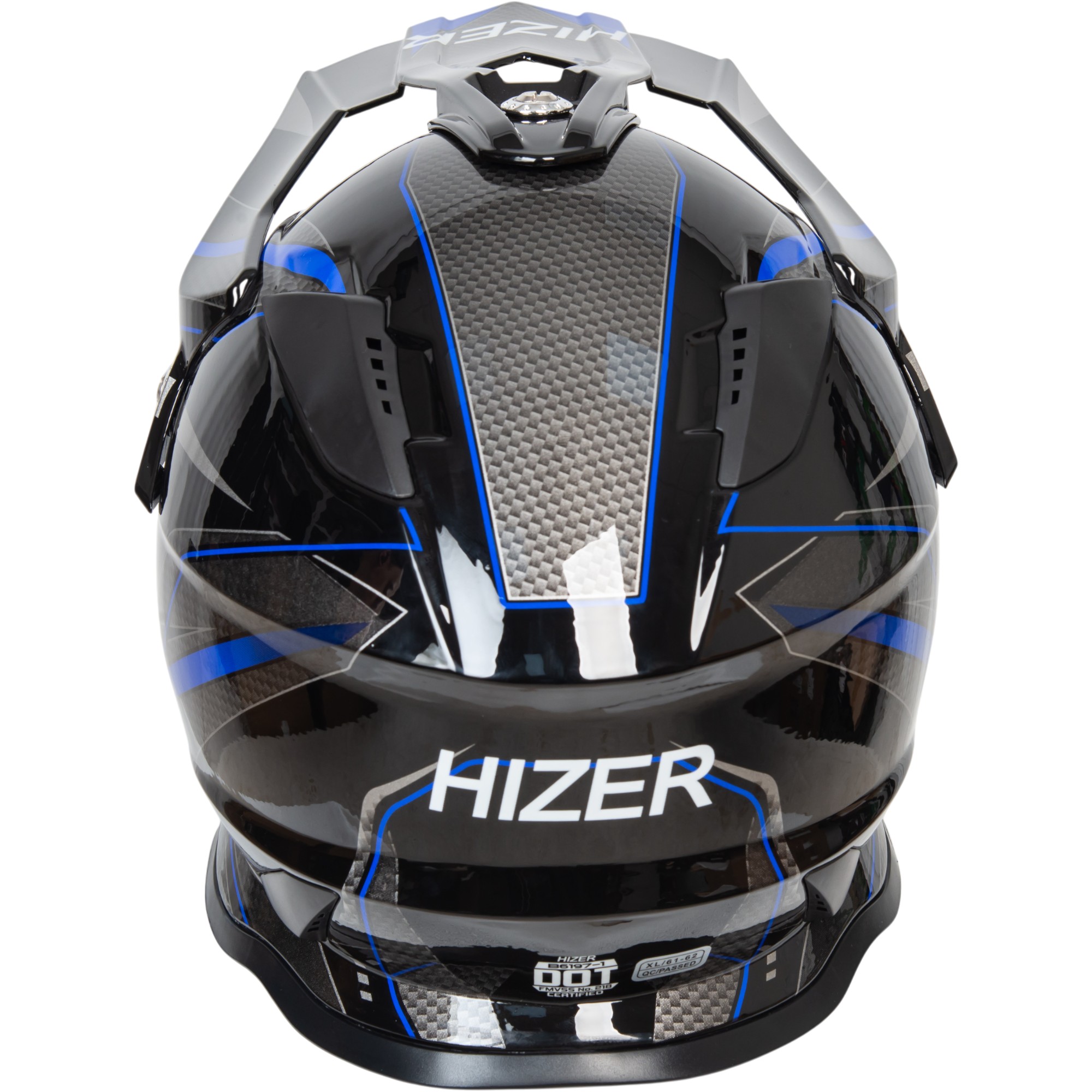 Шлем мото мотард HIZER B6197-1 №6 (S) black/blue