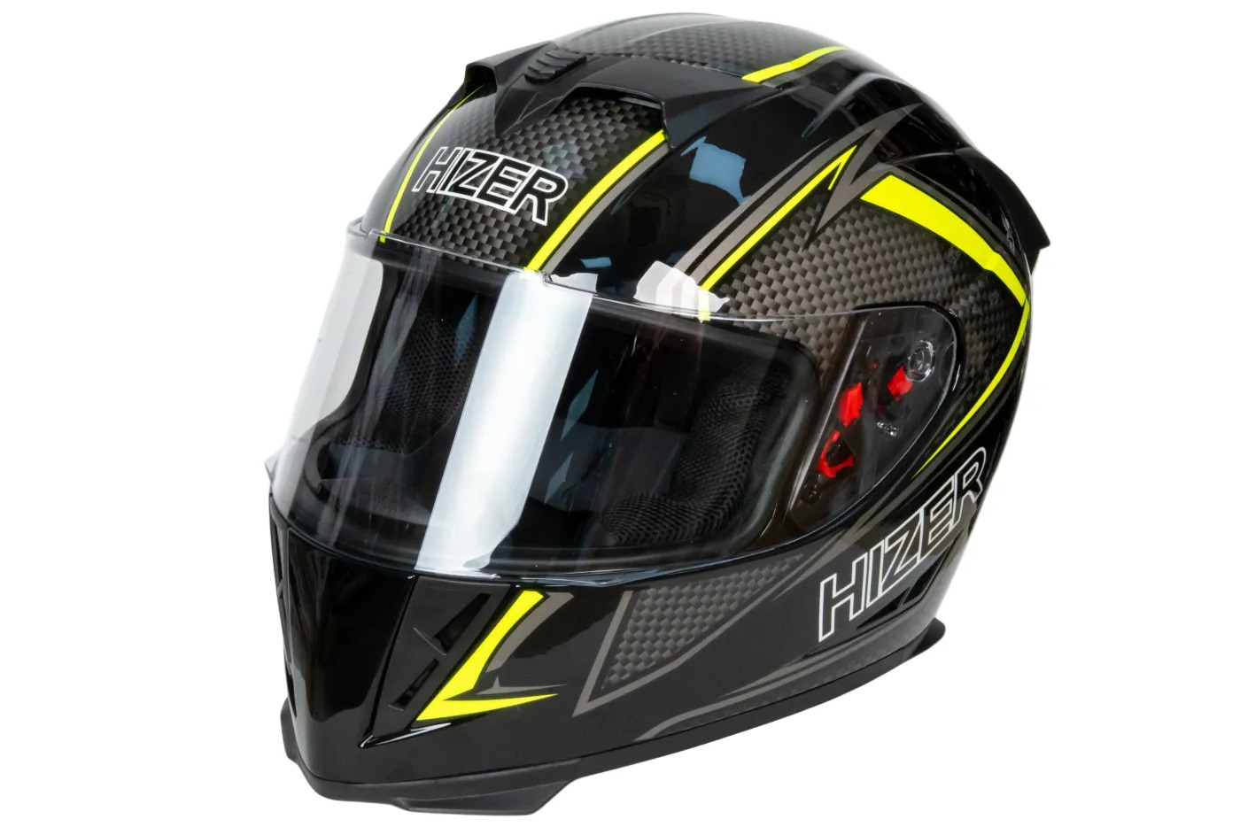 Шлем мото интеграл HIZER J5311 №1 (M)  black/lemon