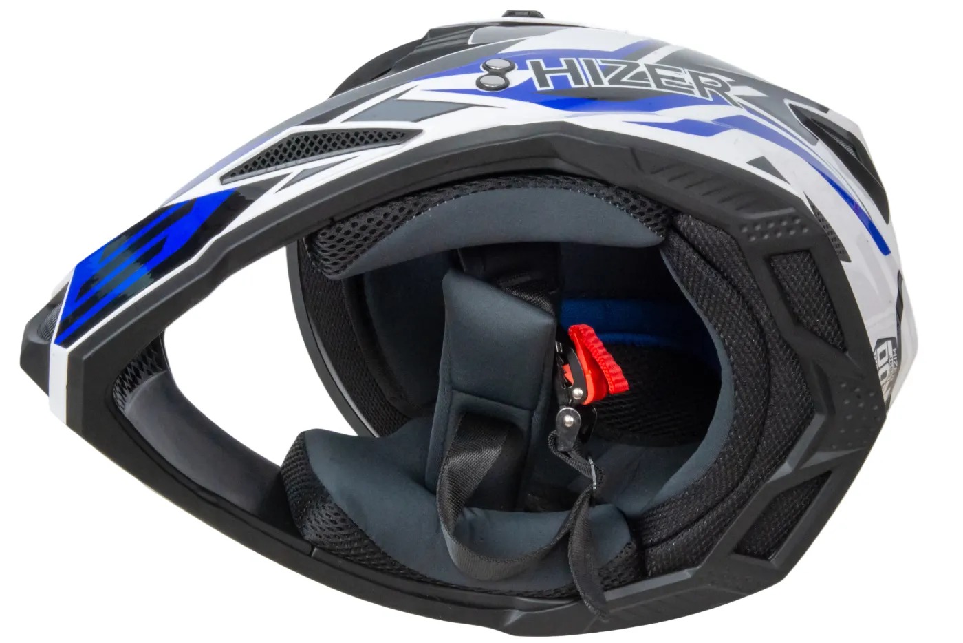 Шлем мото кроссовый HIZER J6801 №6 (XL) white/blue