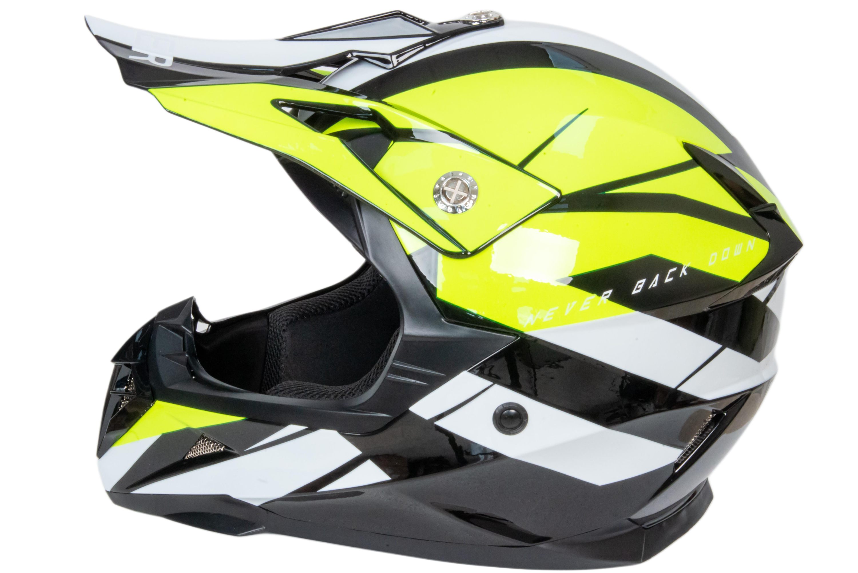 Шлем мото кроссовый HIZER 915 №7 (M) neon/yellow/white