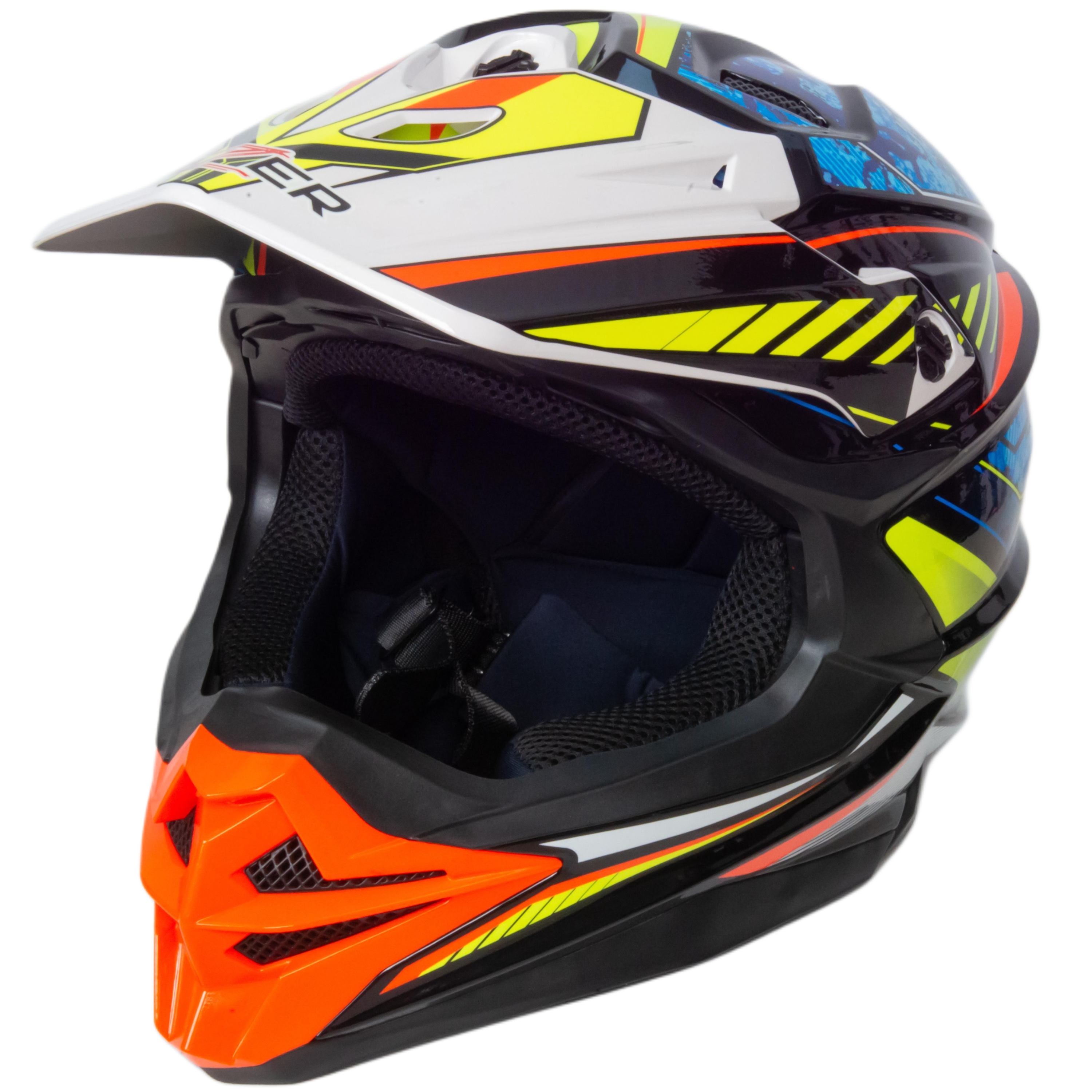 Шлем мото кроссовый HIZER J6803 №4 (S) BLACK/BLUE