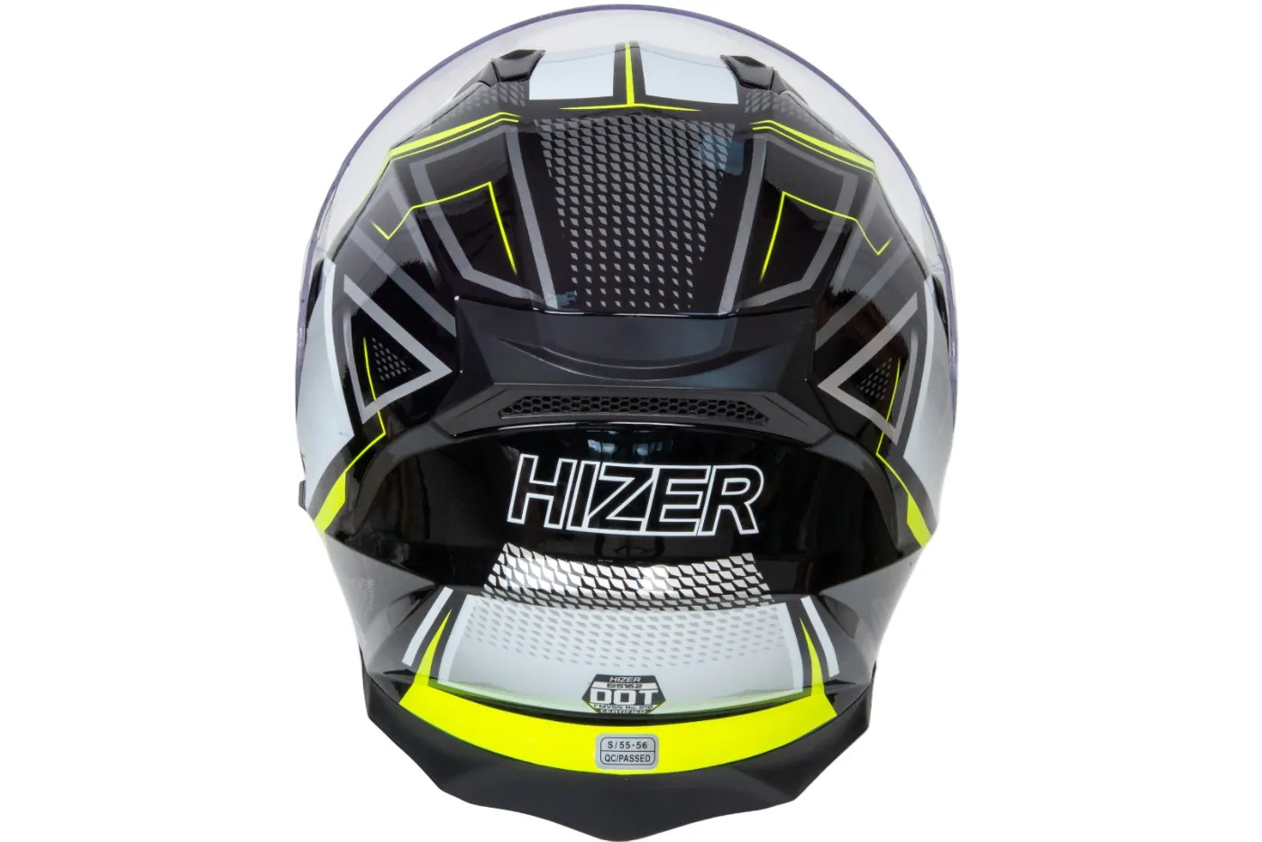 Шлем мото интеграл HIZER B5162 №3 (S)  black/lemon