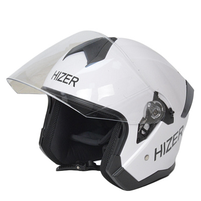 Шлем мото открытый HIZER J232 №1 (L) white (2 визора)