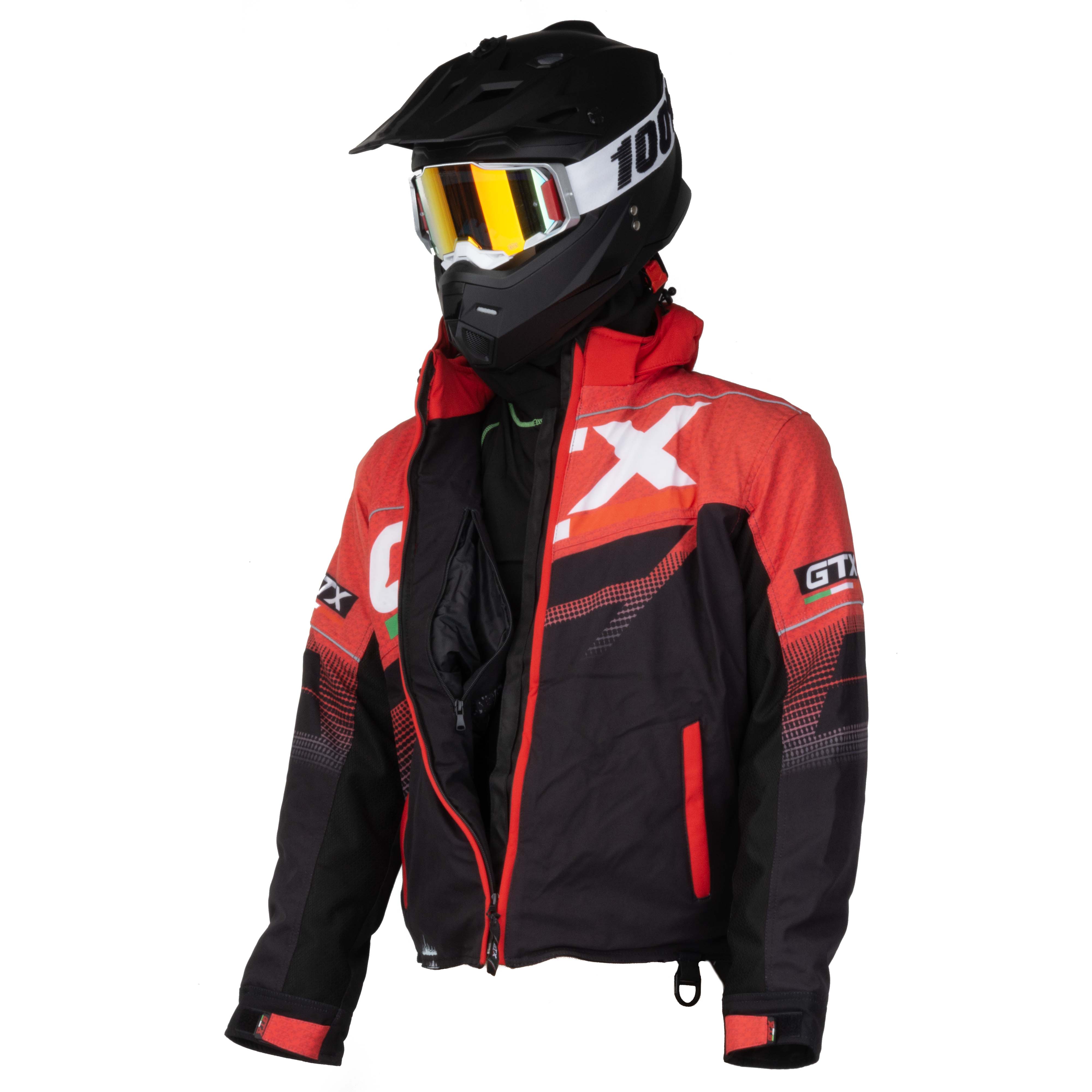Куртка для снегохода GTX №2 black-red (текстиль) (L)