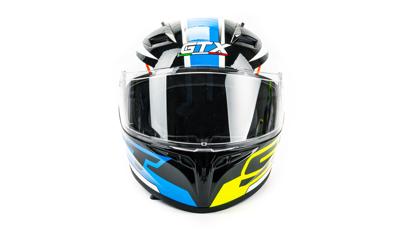 Шлем мото интеграл GTX 578 №2 (XL) BLACK/ ORANGE GREEN