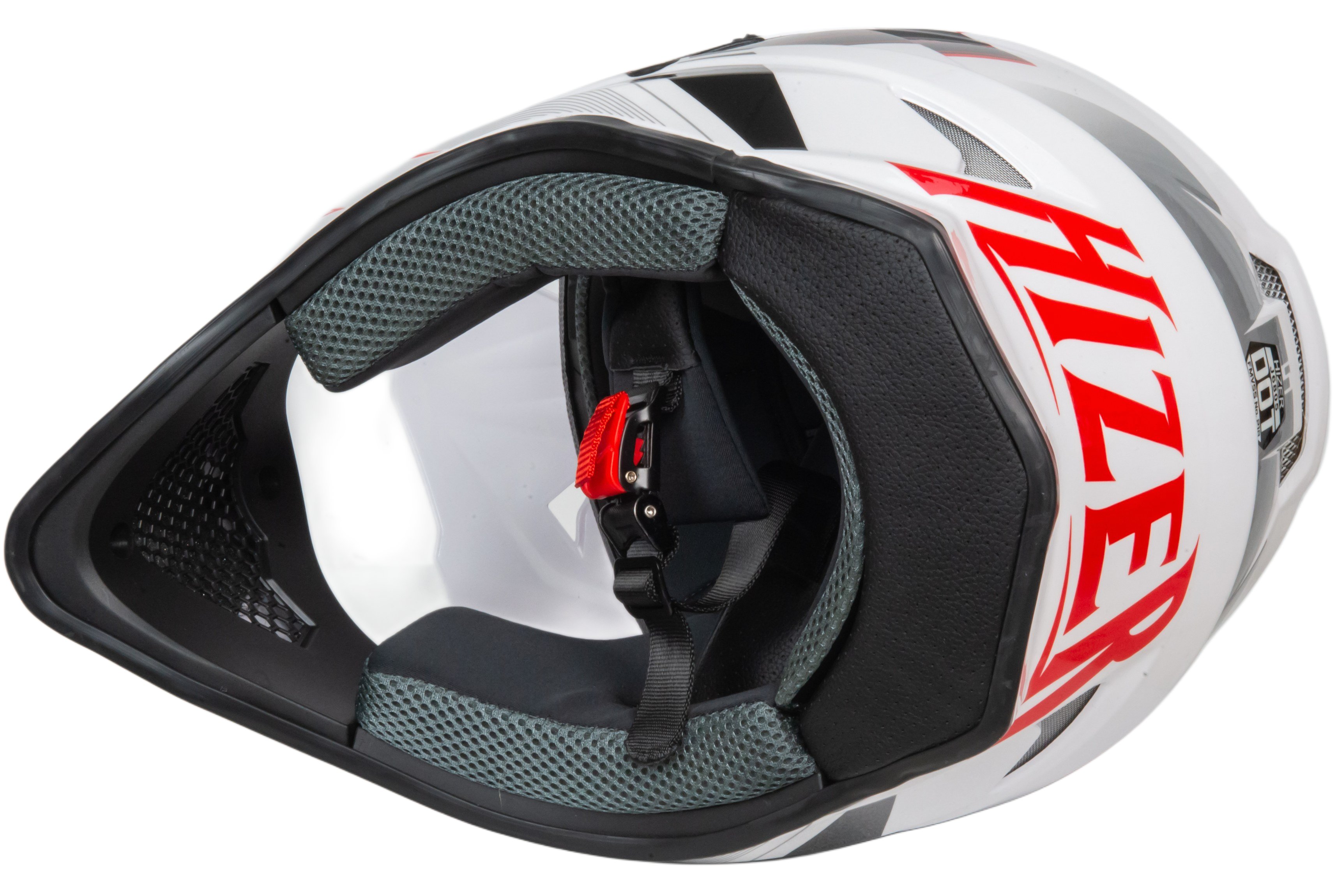 Шлем мото кроссовый HIZER J6805 №2 (S) white/red