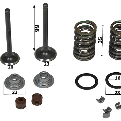 Ремкомплект клапанов ГРМ 139FMB,147FMH,152FMH 50-110см3 X-TECH