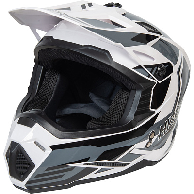Шлем мото кроссовый HIZER J6801 №4 (M) white/gray