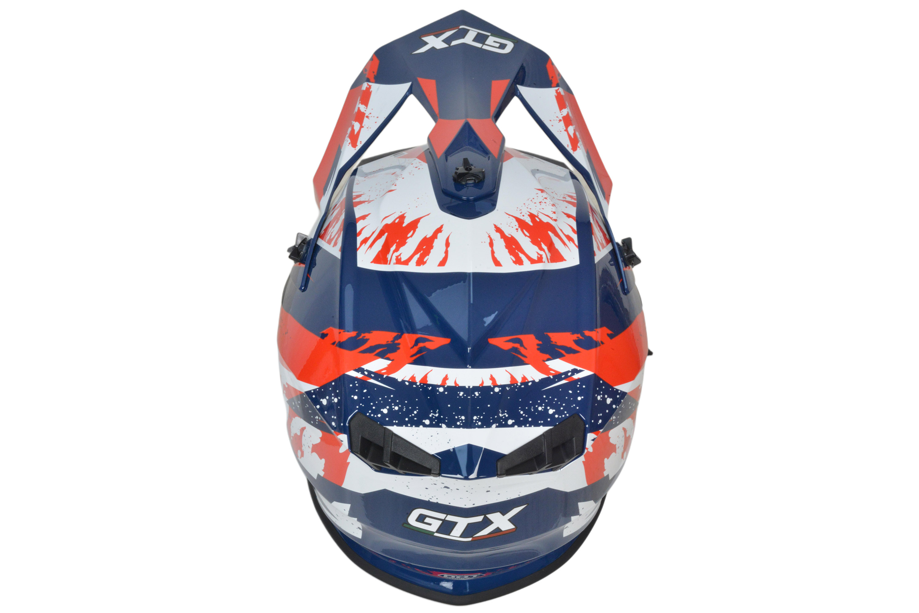 Шлем мото кроссовый GTX 633 №3 (XL) BLUE/RED WHITE
