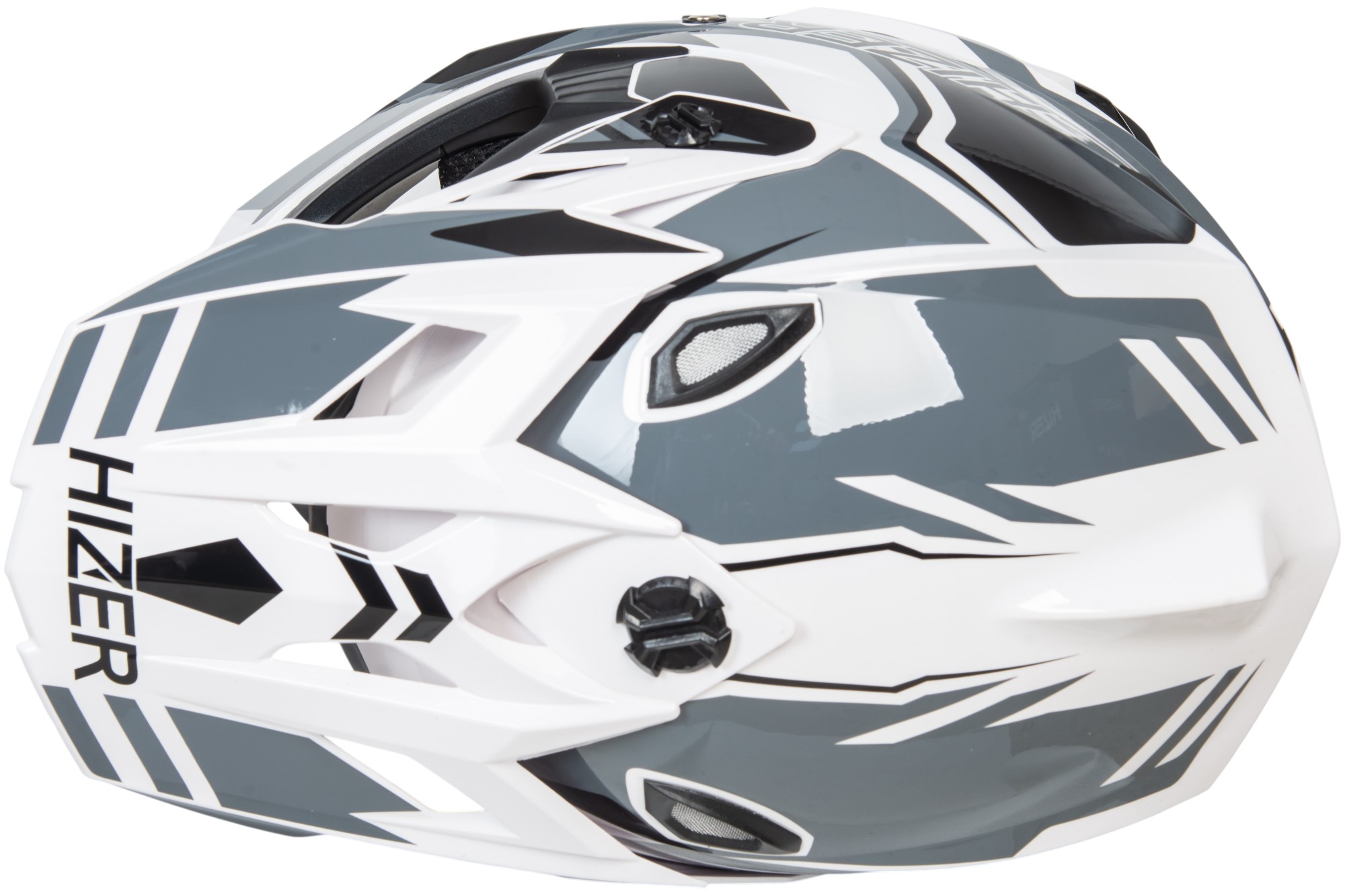 Шлем мото кроссовый HIZER J6801 №4 (M) white/gray