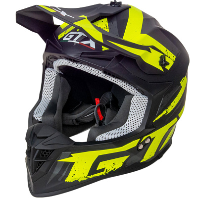 Шлем мото кроссовый GTX 633 №8 (XL) BLACK/FLUO YELLOW GREY