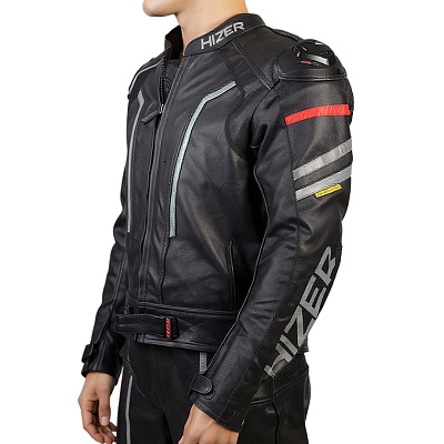 Комбинезон мотоциклетный (кожа) HIZER CE-1070 Gray (M)