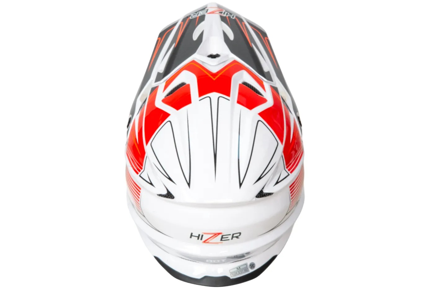 Шлем мото кроссовый HIZER J6803 №1 (S) WHITE/ORANGE
