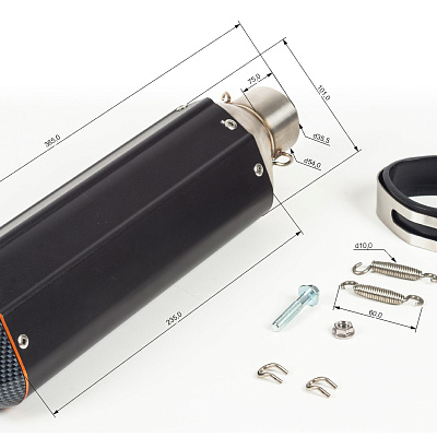 Глушитель AKRAPOVIC  №3 шестигранный черный