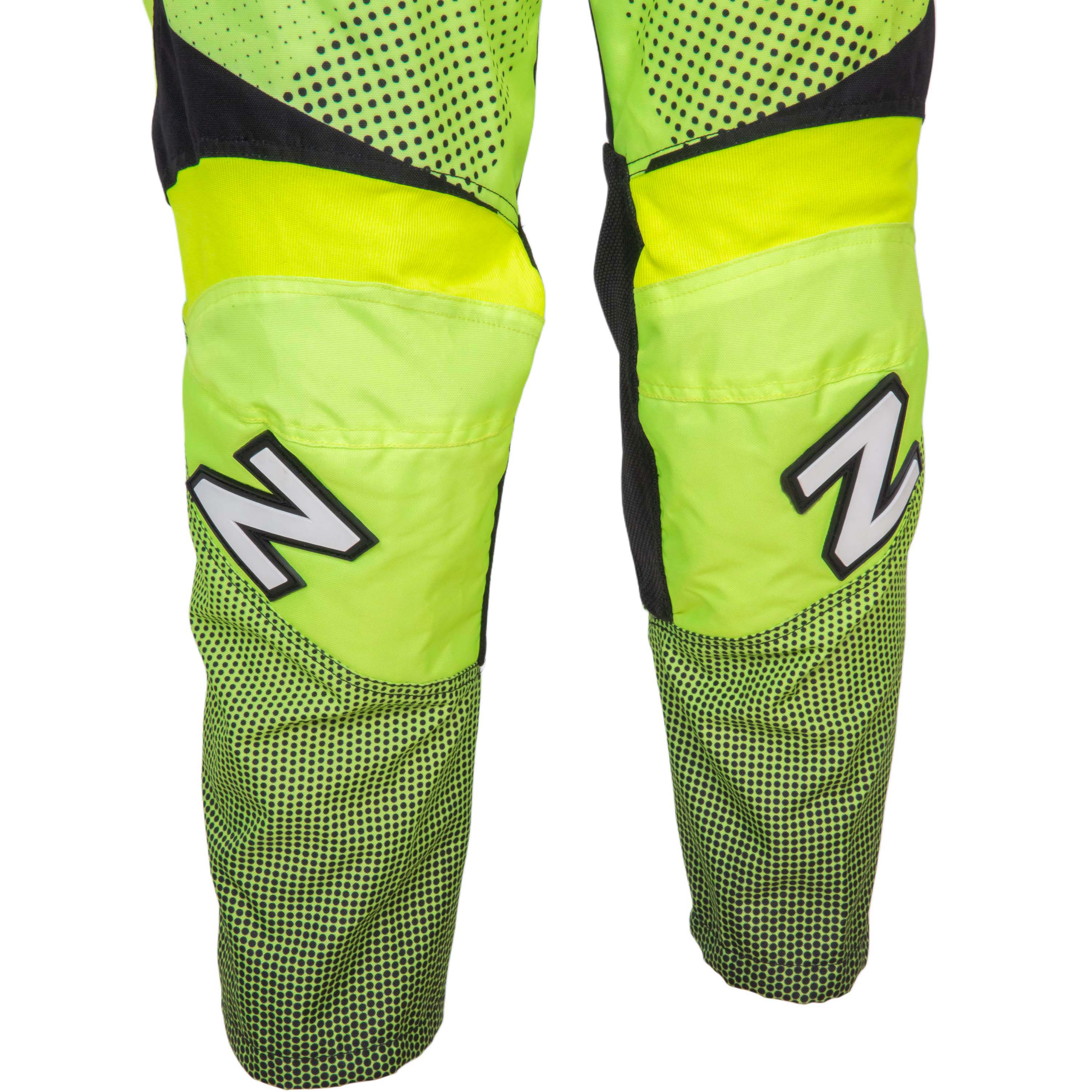 Штаны для мотокросса HIZER / Neon-Green/White (S)