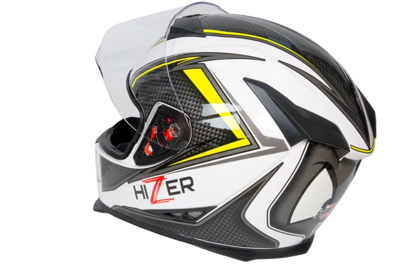 Шлем мото интеграл HIZER J5311 №2 (XL)  white/lemon