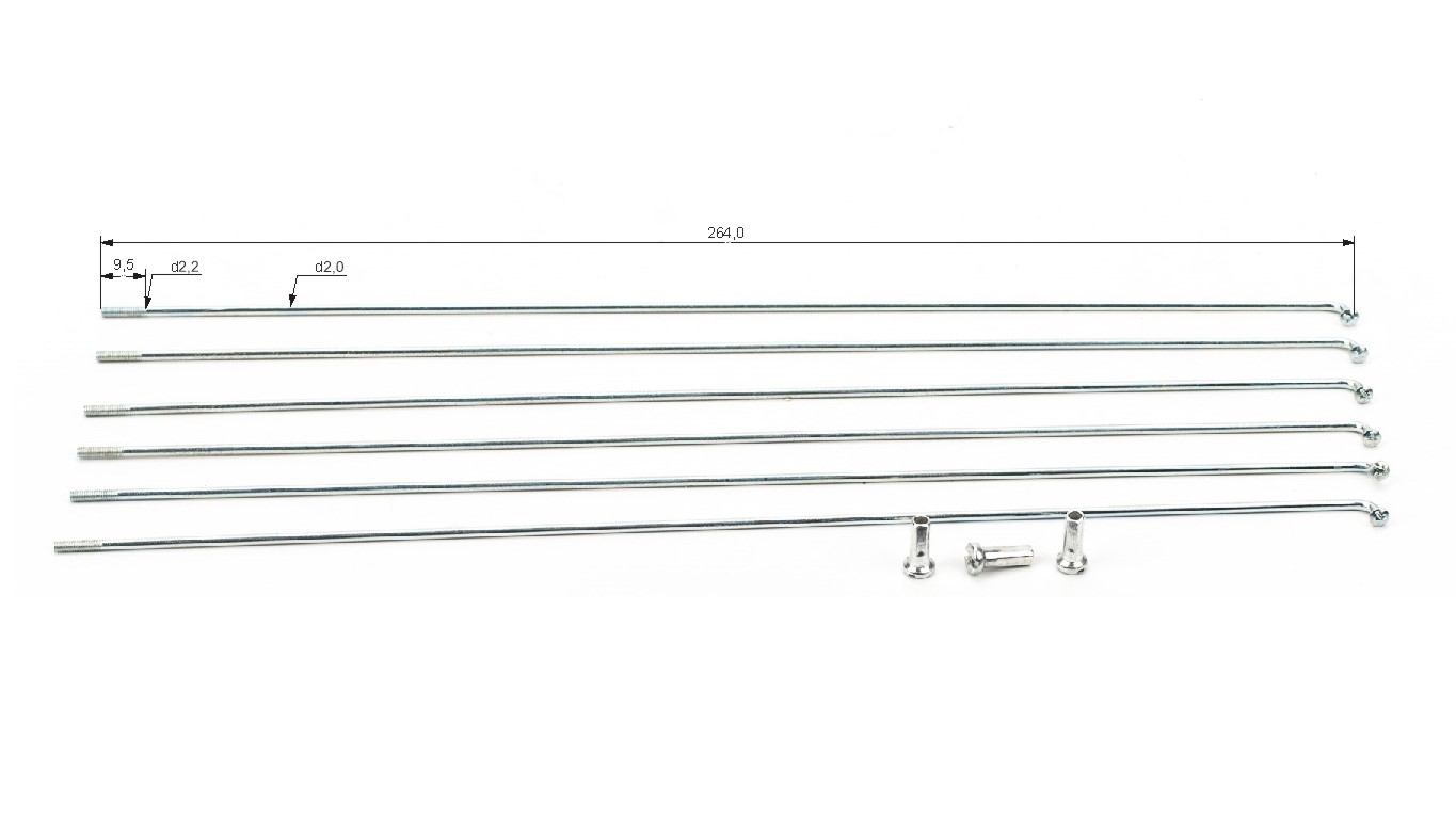 Спица + нипель 262 mm (уп. 144шт.)
