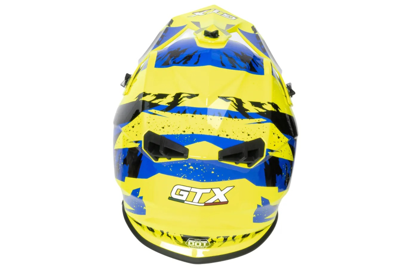 Шлем мото кроссовый GTX 633 №1 (XL) FLUO YELLOW/BLUE BLACK