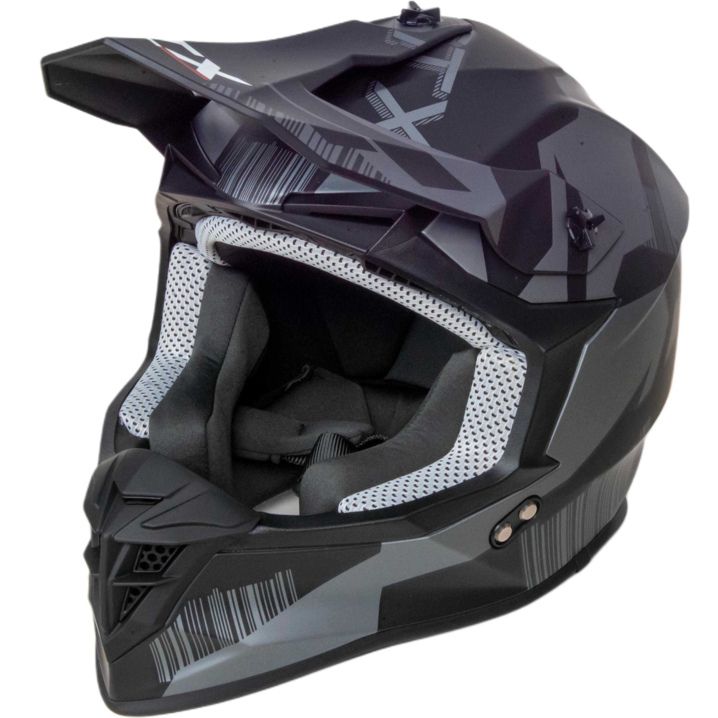 Шлем мото кроссовый GTX 633 №7 (M) BLACK/GREY
