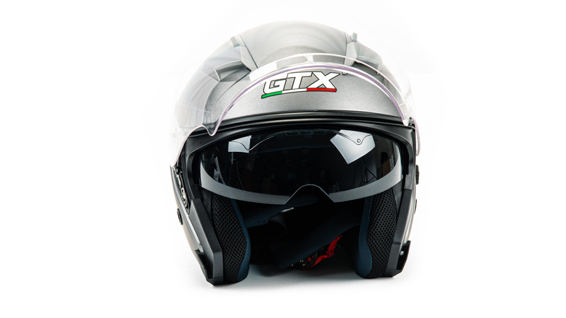 Шлем мото открытый GTX 278 №1 (L) Metal Titanium (2 визора)