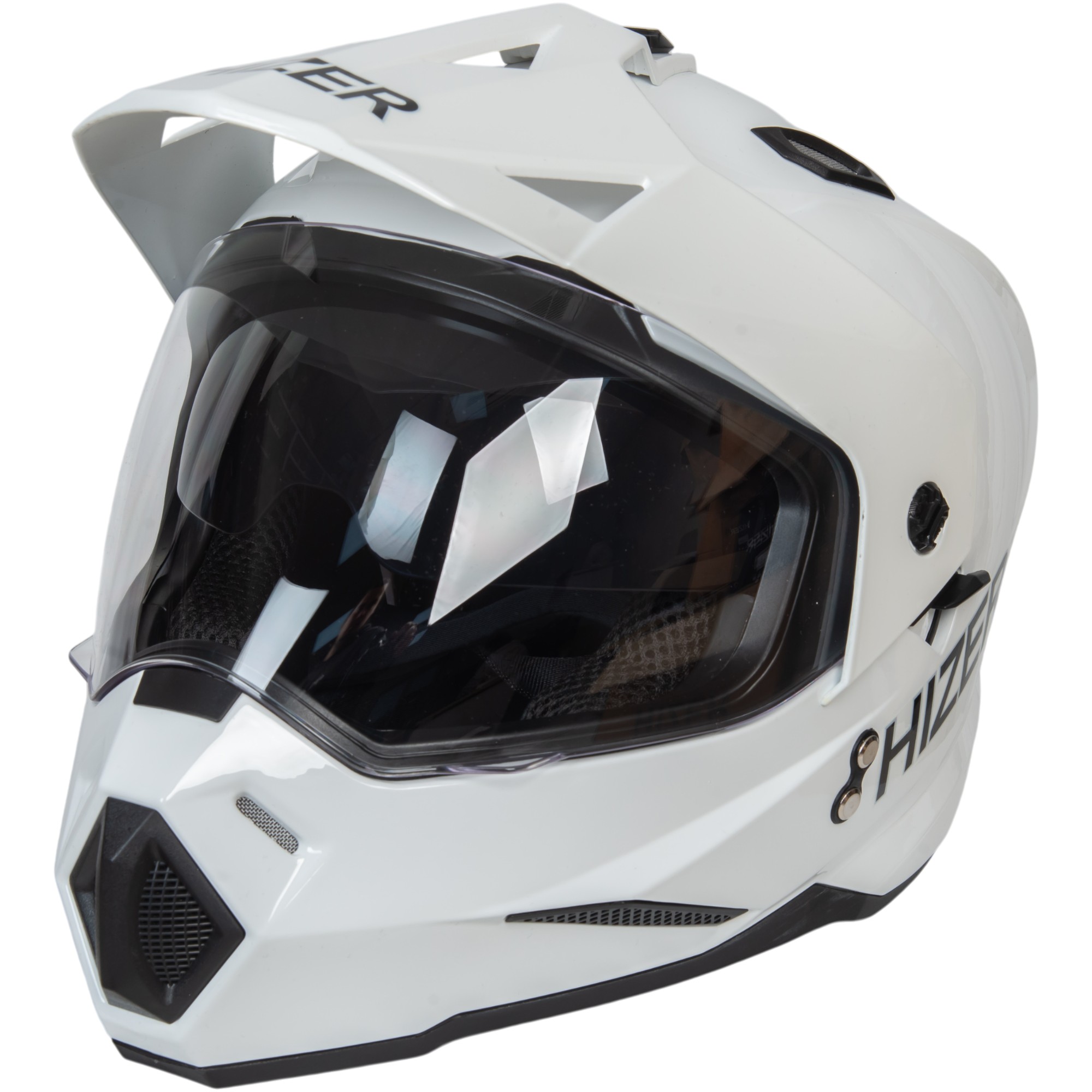 Шлем мото мотард HIZER J6802 №2 (M) white (2 визора)