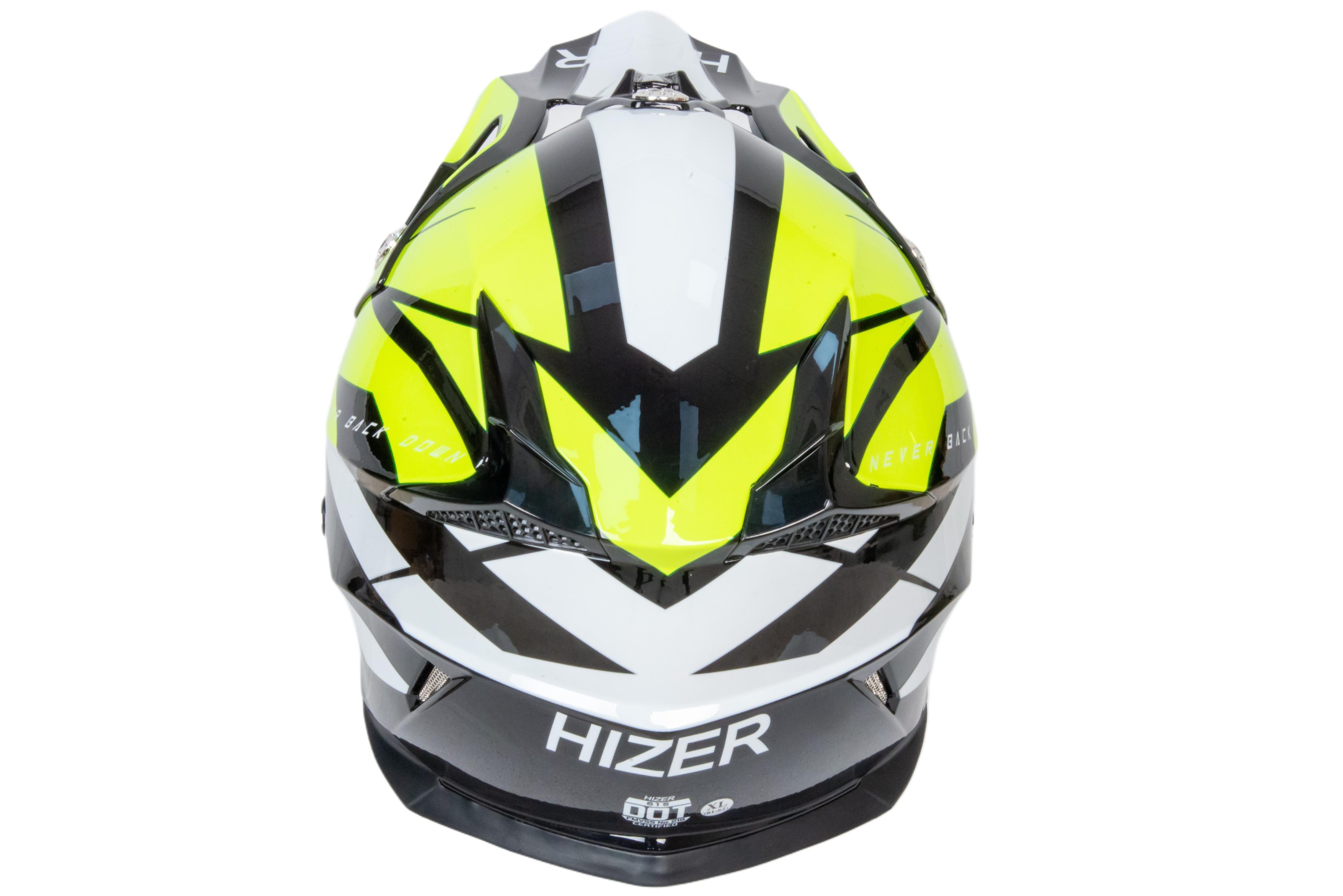 Шлем мото кроссовый HIZER 915 №7 (S) neon/yellow/white