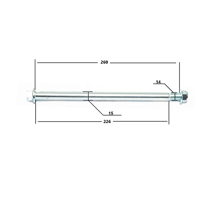 Ось маятника M14x1,5x260mm TTR250