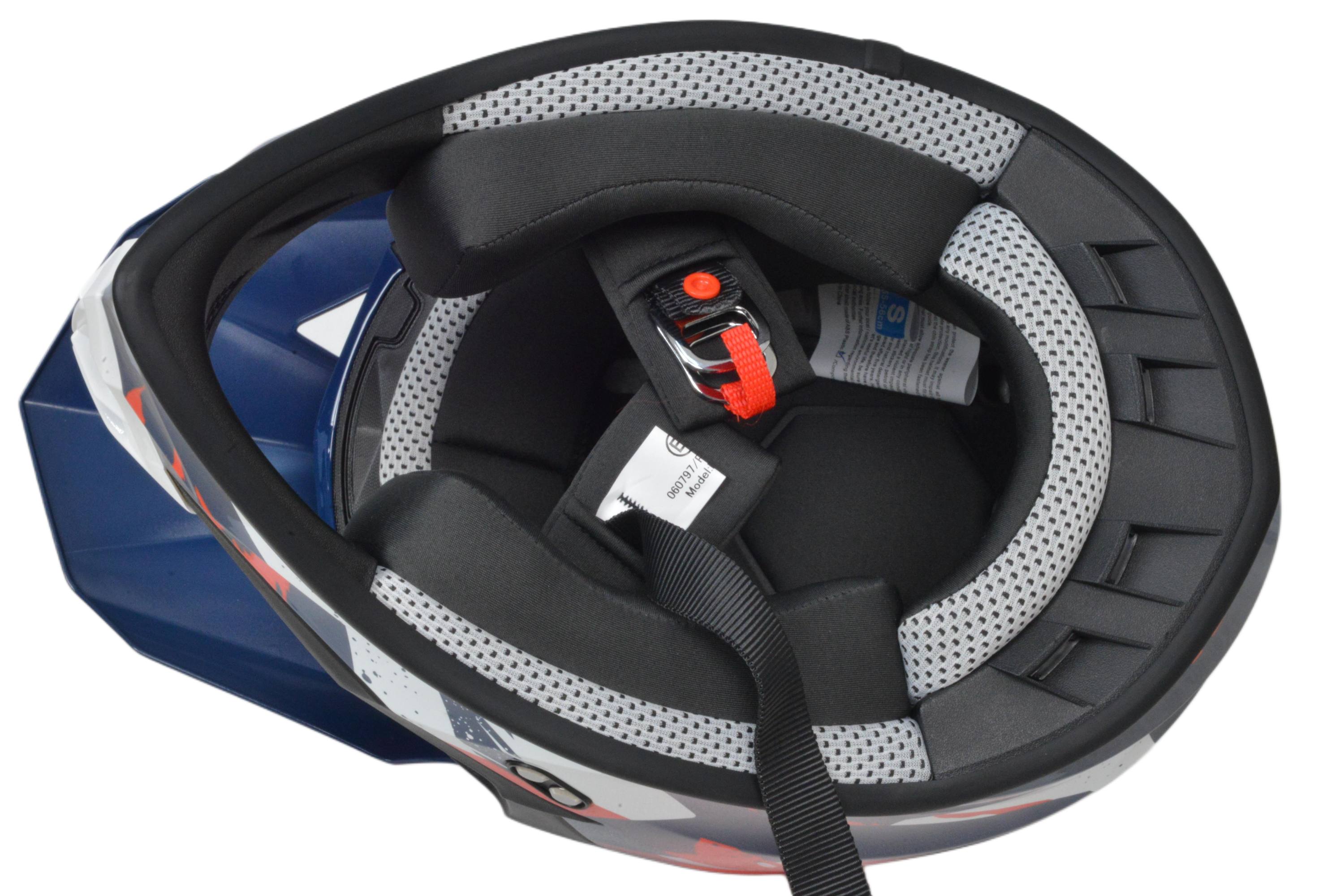 Шлем мото кроссовый GTX 633 №3 (XL) BLUE/RED WHITE