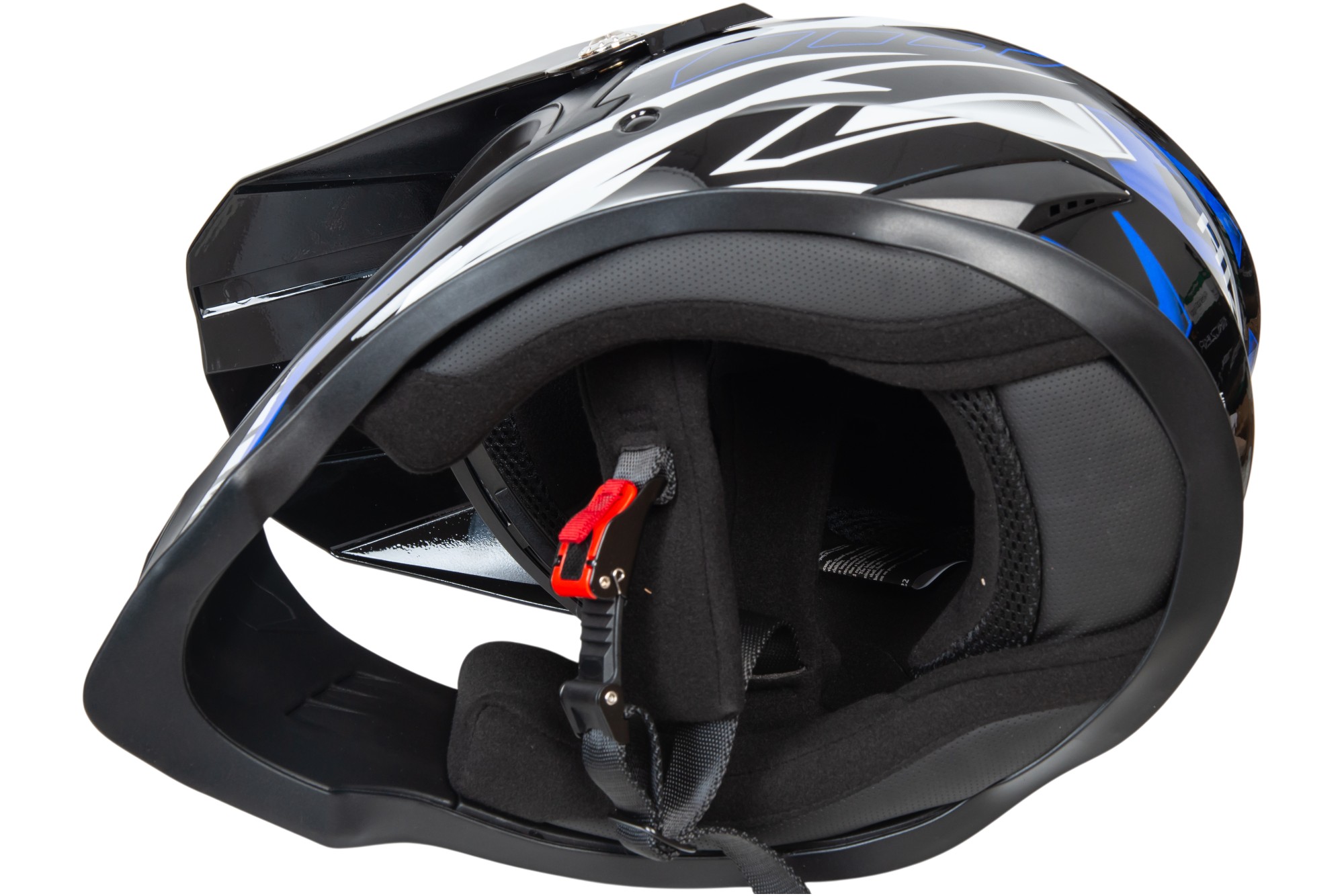 Шлем мото кроссовый HIZER B6197 №4 (XL) black/blue/white