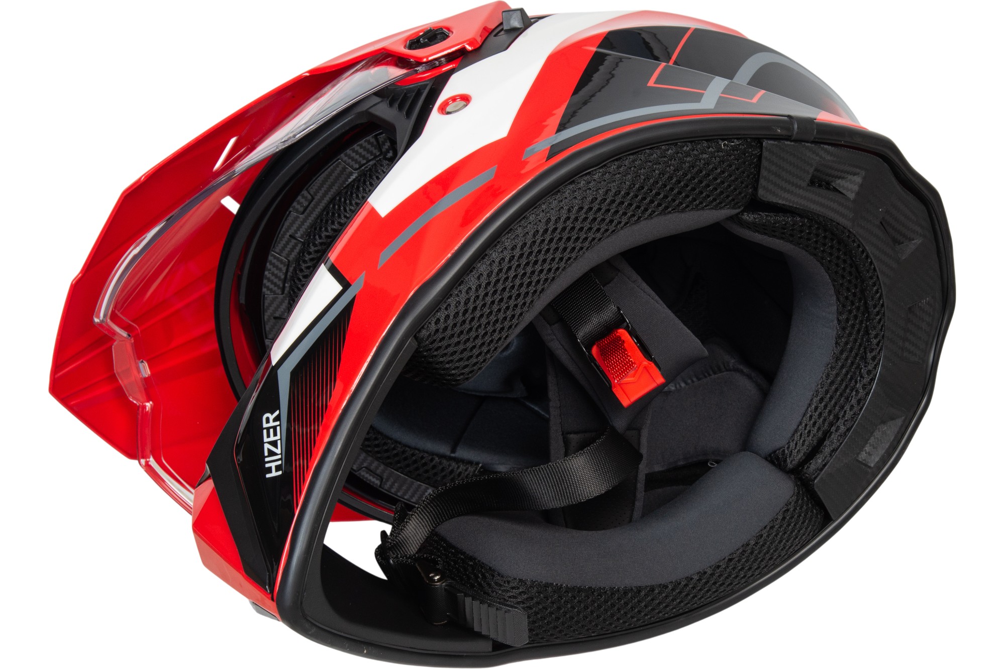 Шлем мото мотард HIZER J6808 №2 (XXL) red (2 визора)