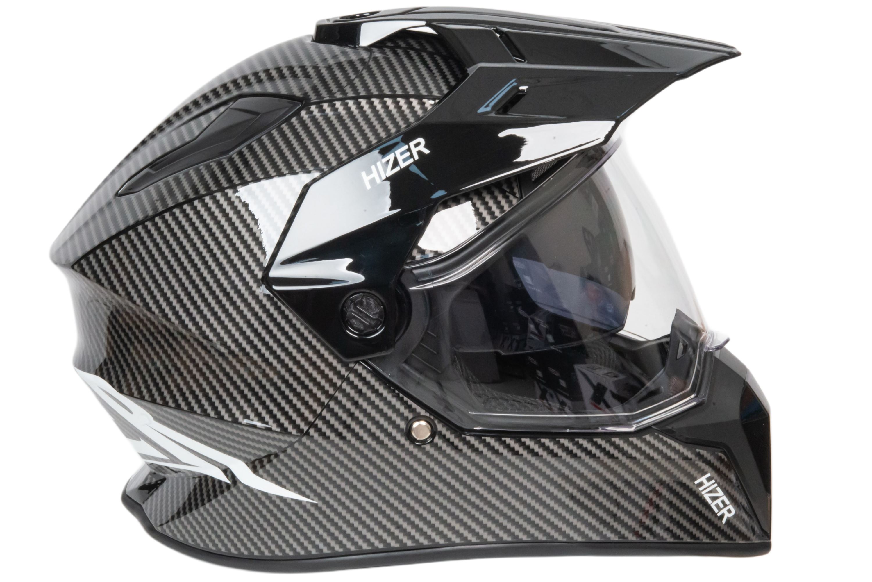 Шлем мото мотард HIZER J6808 №4 (XL) carbon (2 визора)