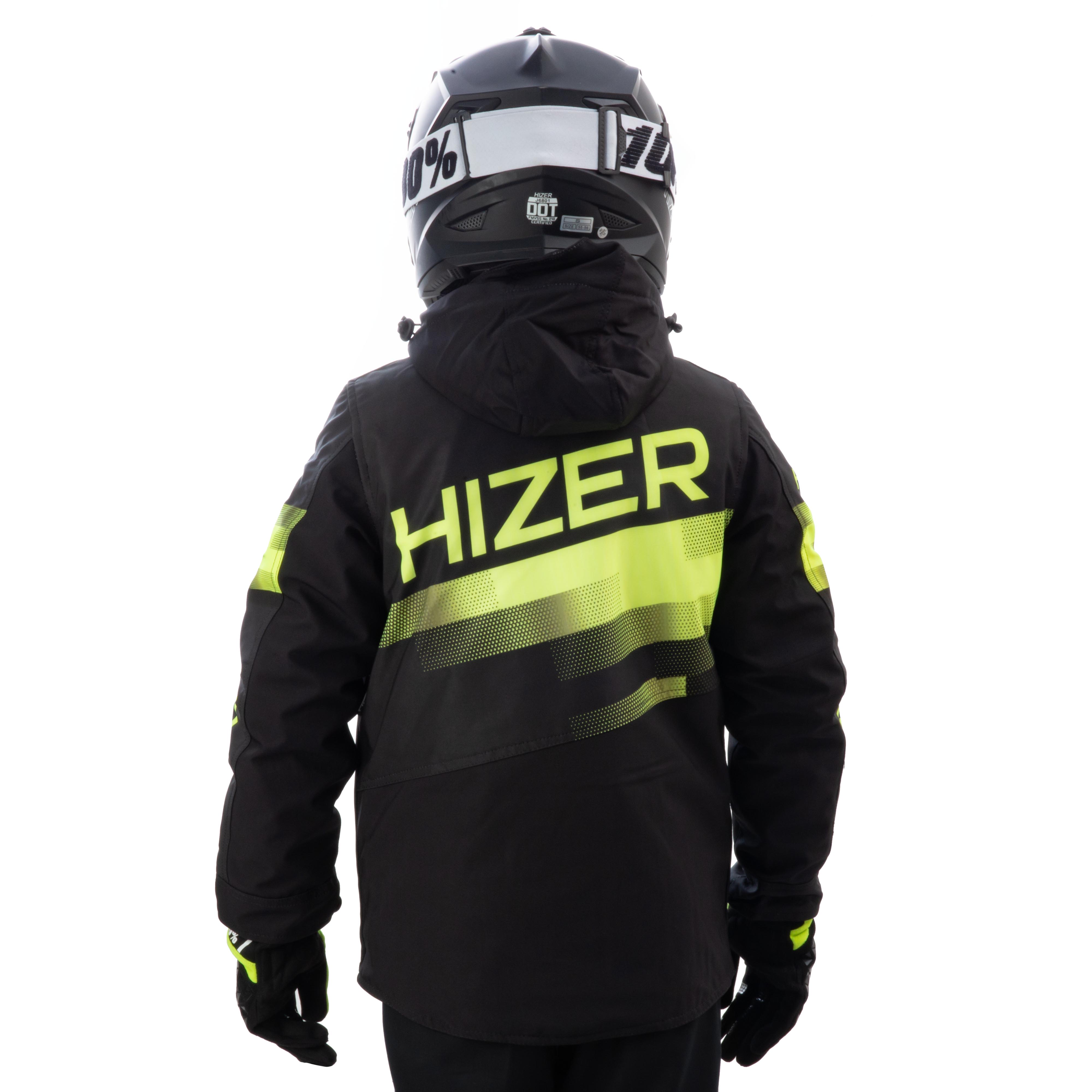 Куртка для снегохода (детская) HIZER №4 black-yellow (текстиль) (14Y)
