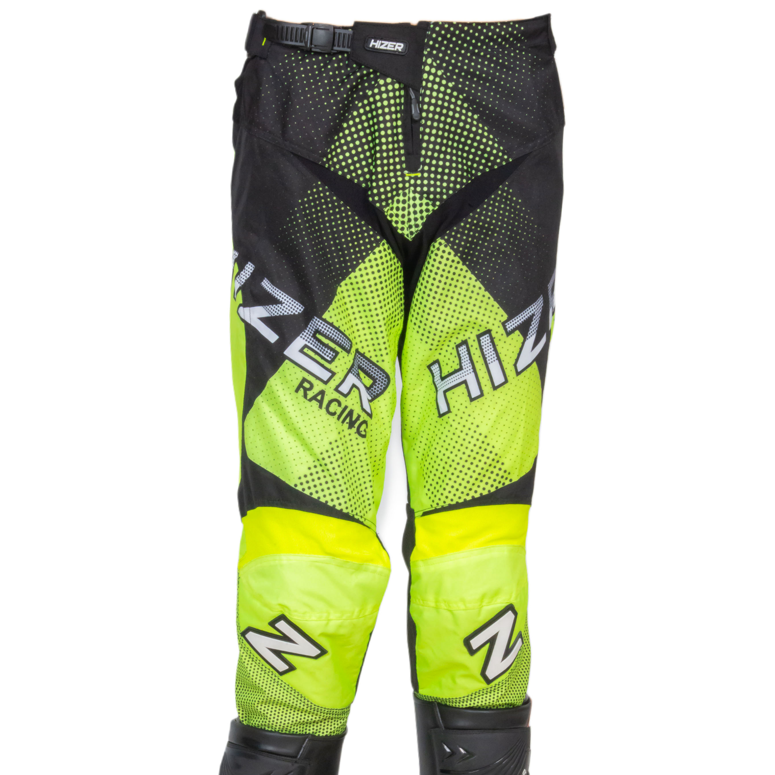 Штаны для мотокросса HIZER / Neon-Green/White (S)