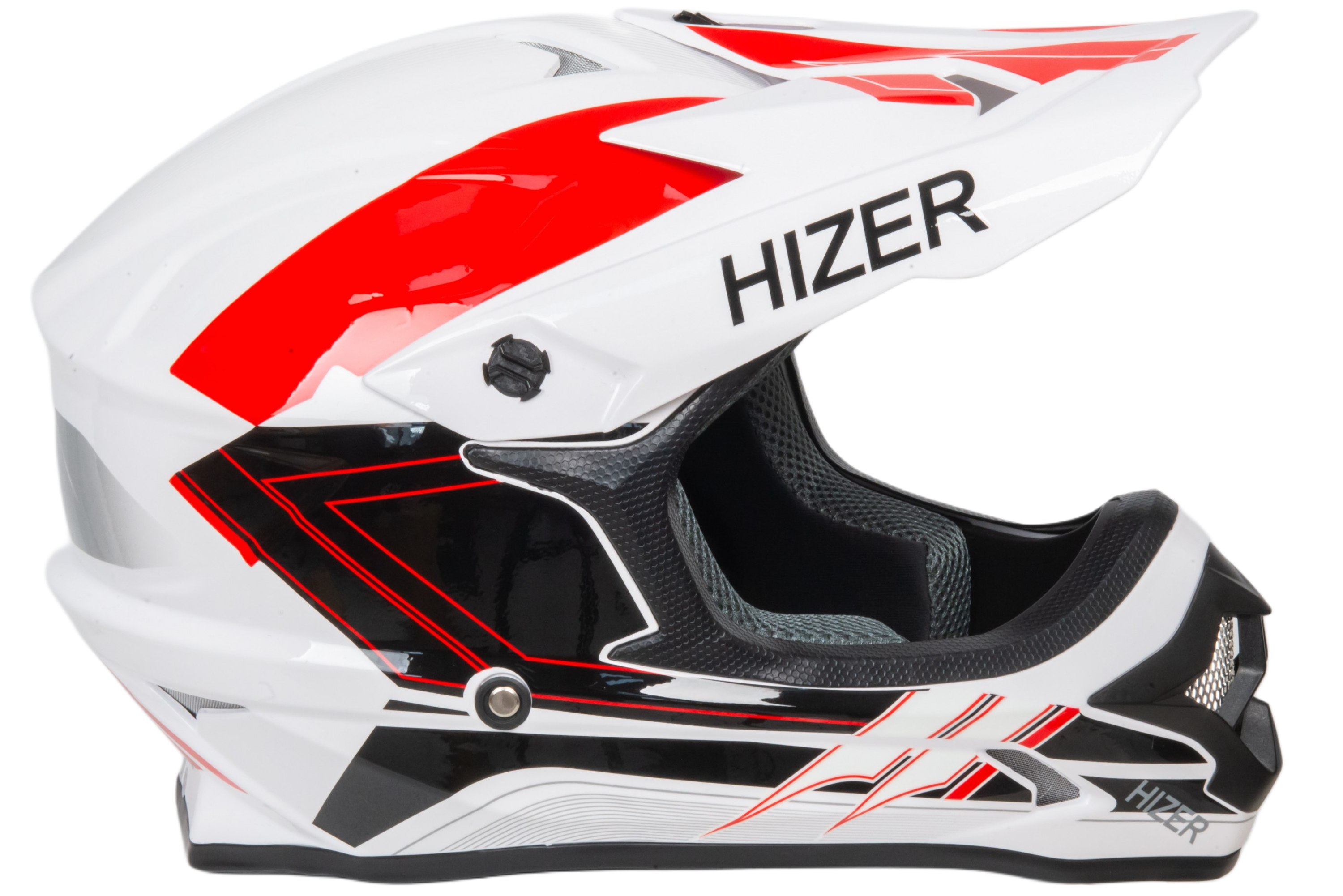 Шлем мото кроссовый HIZER J6805 №2 (S) white/red