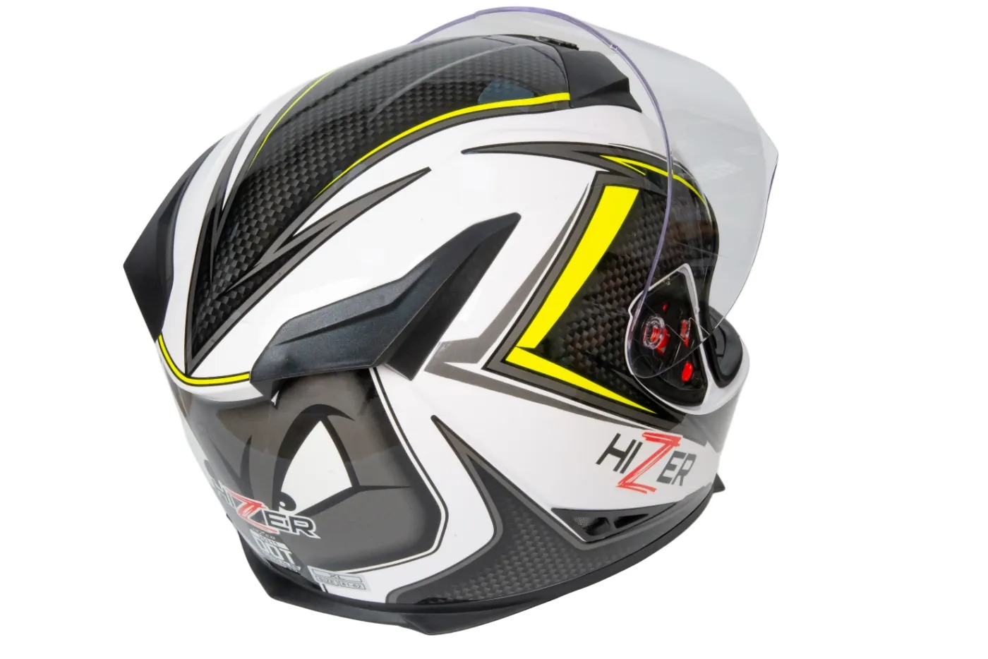 Шлем мото интеграл HIZER J5311 №2 (XL)  white/lemon