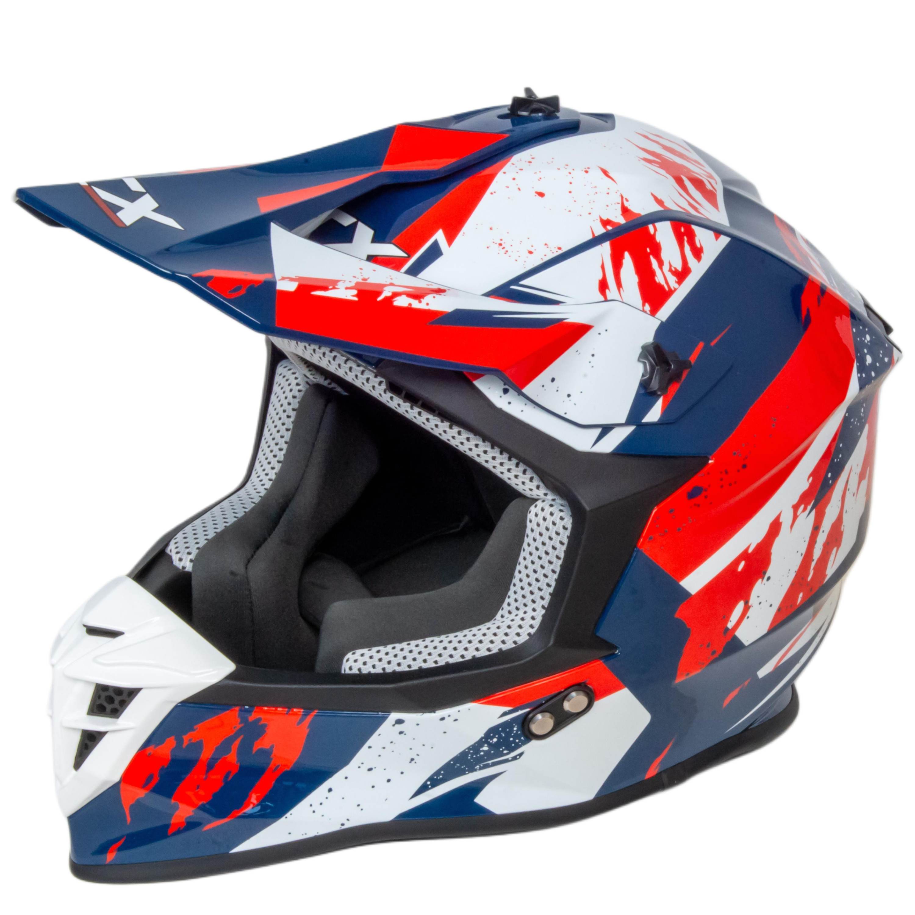 Шлем мото кроссовый GTX 633 №3 (XL) BLUE/RED WHITE