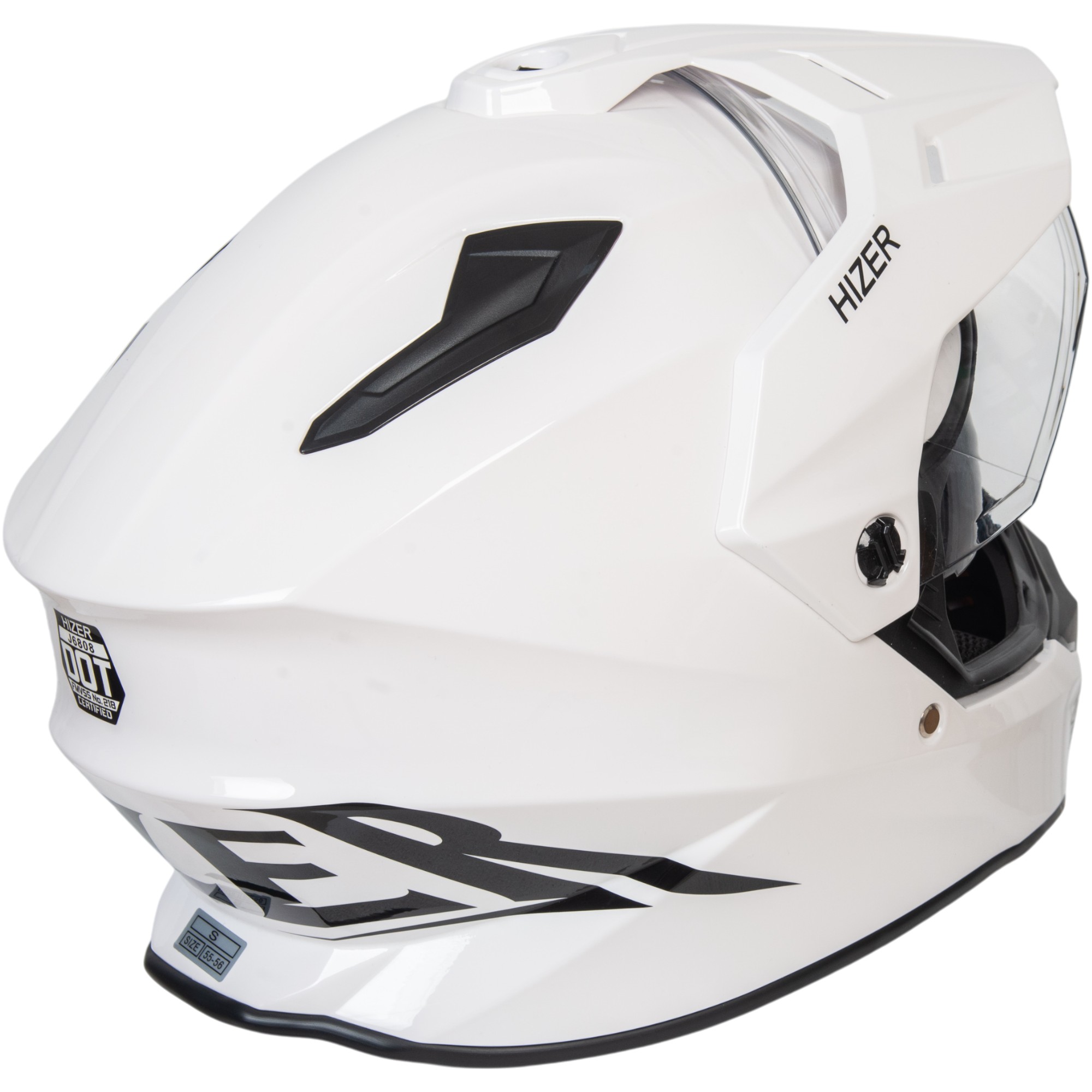 Шлем мото мотард HIZER J6808 №3 (S) white (2 визора)