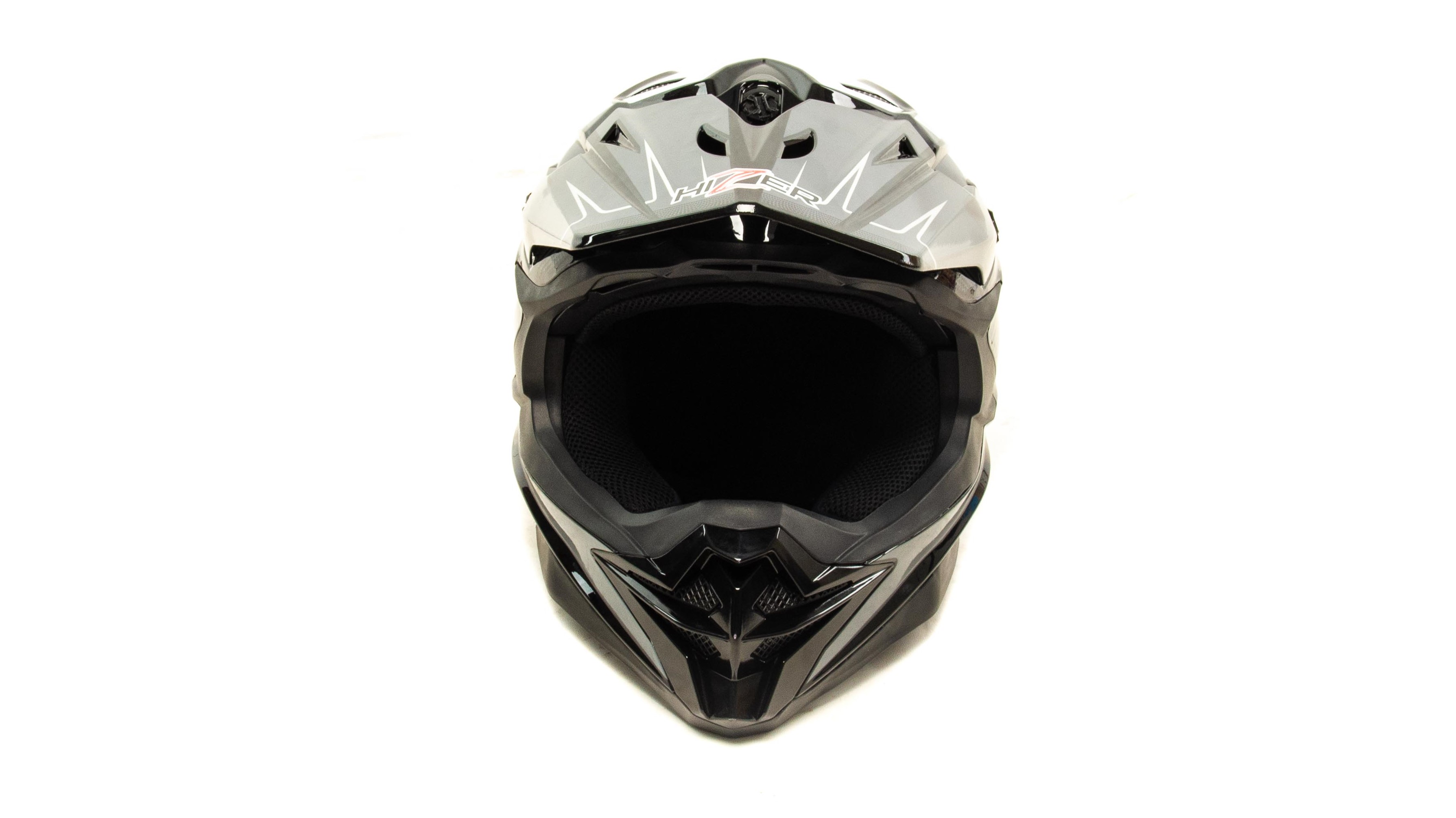 Шлем мото кроссовый HIZER J6803 №2 (M) BLACK/GREY