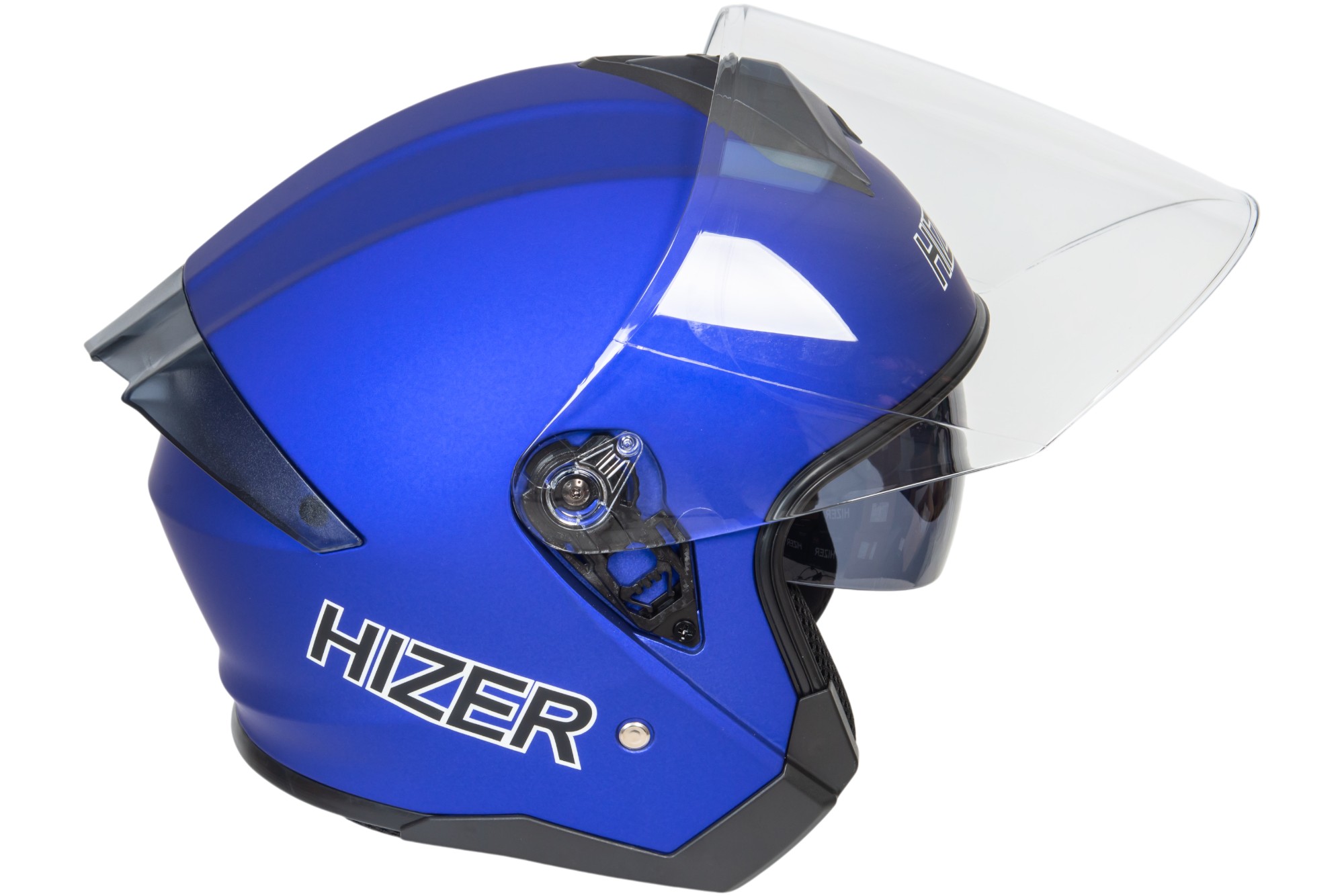 Шлем мото открытый HIZER J232 №2 (M) matte blue (2 визора)
