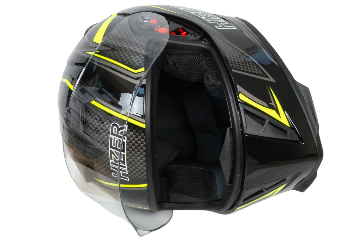Шлем мото интеграл HIZER J5311 №1 (M)  black/lemon