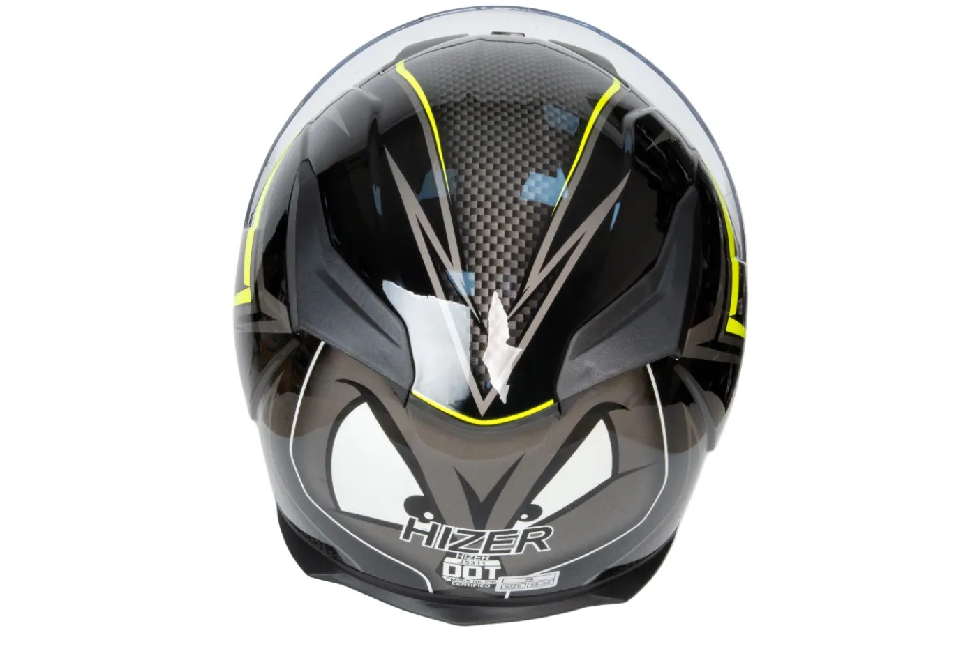 Шлем мото интеграл HIZER J5311 №1 (M)  black/lemon