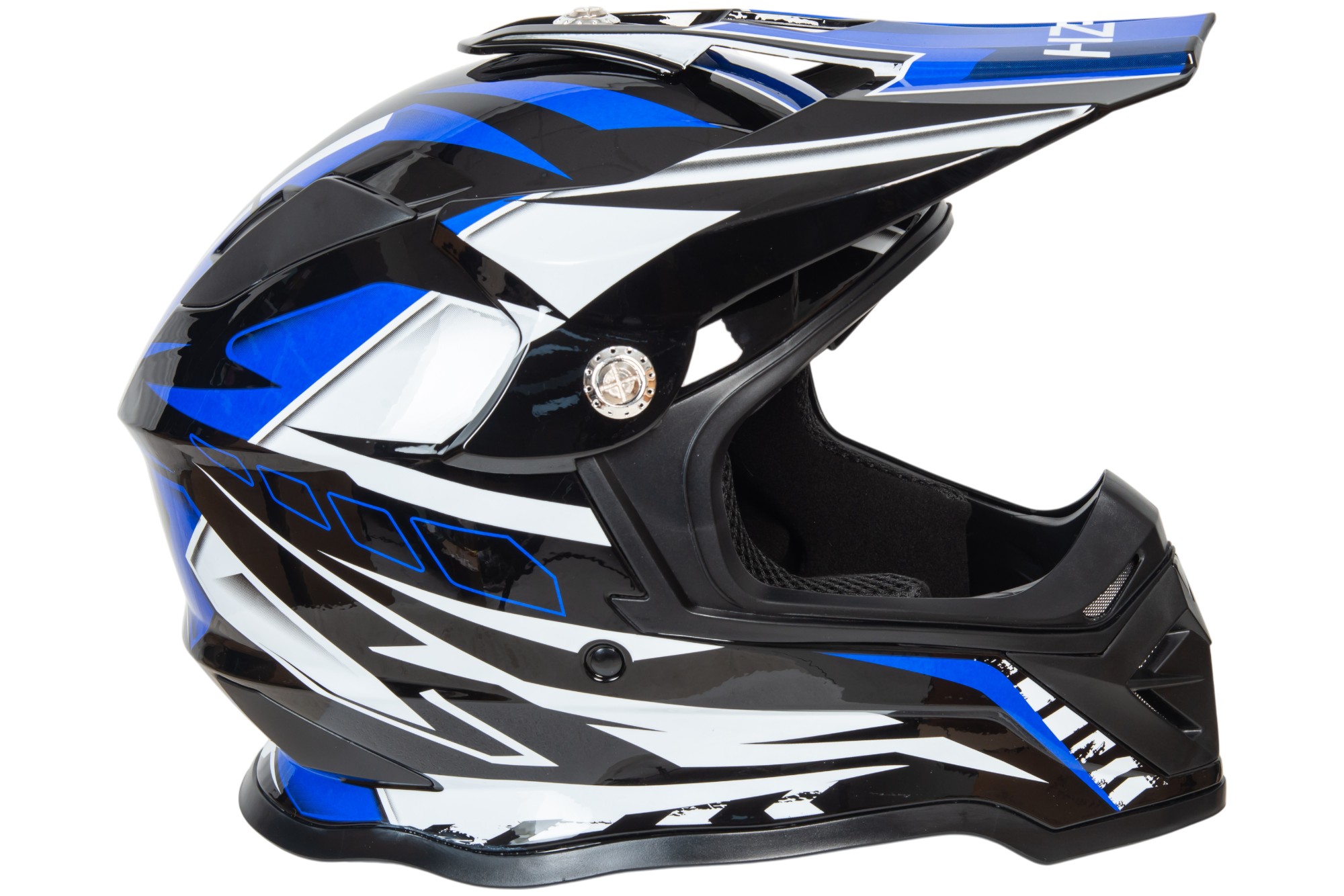 Шлем мото кроссовый HIZER B6197 №4 (XL) black/blue/white